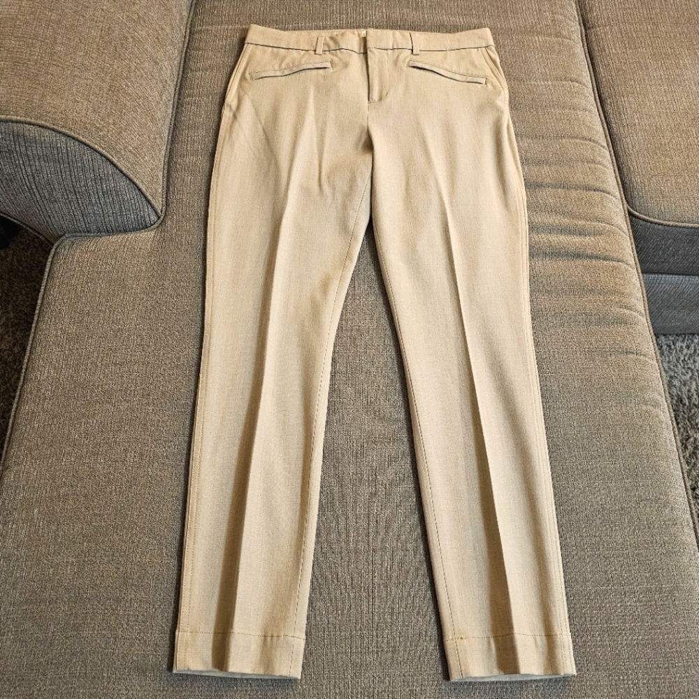 Gap Tan Cream Signature Skinny Ankle Casual Office Neutral Career Pants Size 10